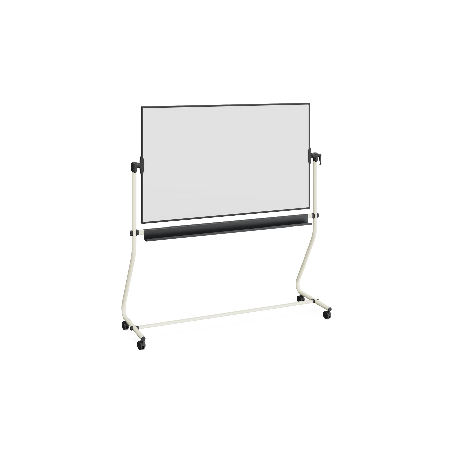 Mobiles Whiteboard MOGI – magnetisch und wendbar, Tafelfläche 150 × 90 cm – Warmes Grau