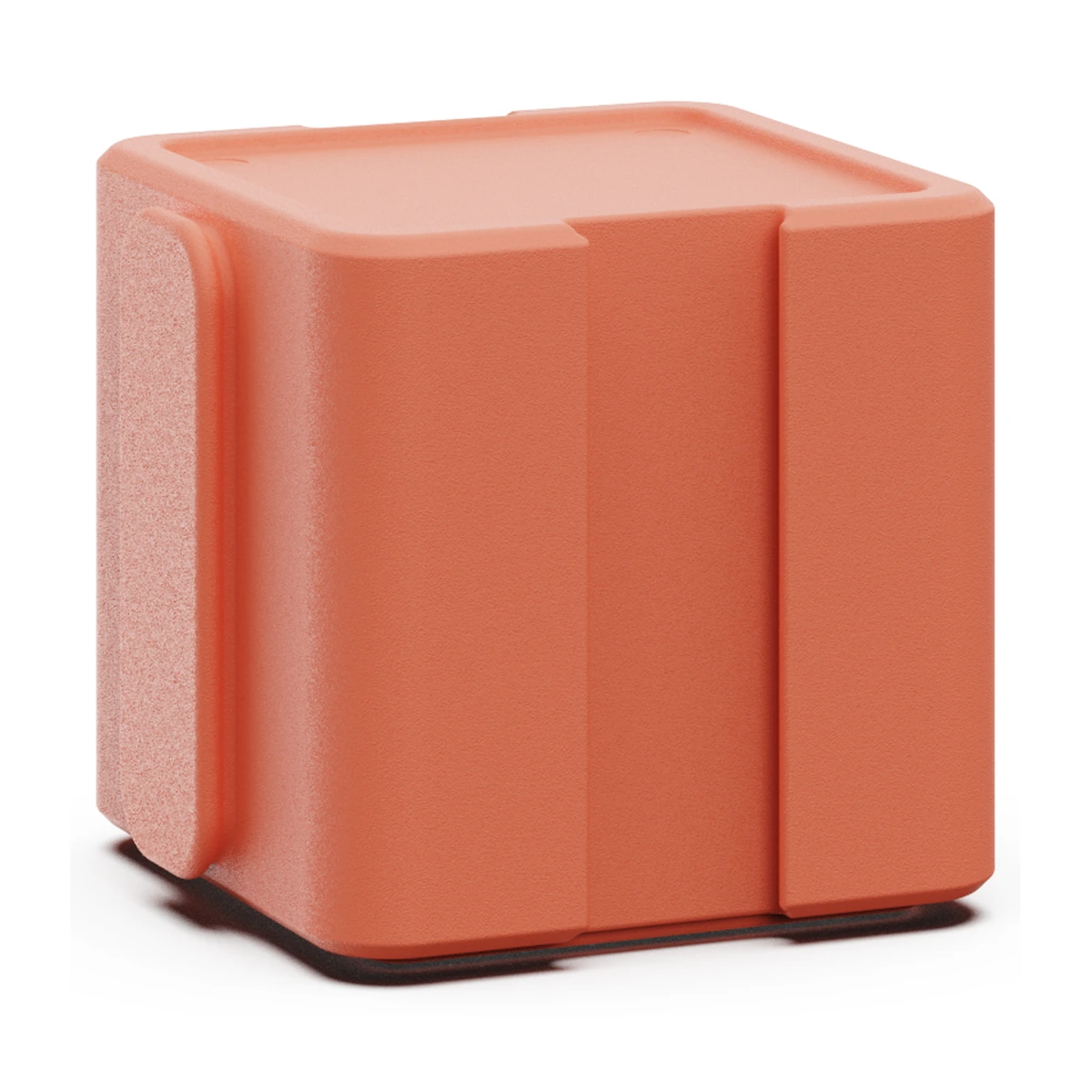 Modularer Sitzhocker aus Kunststoff in Korallrosa ohne Auflage