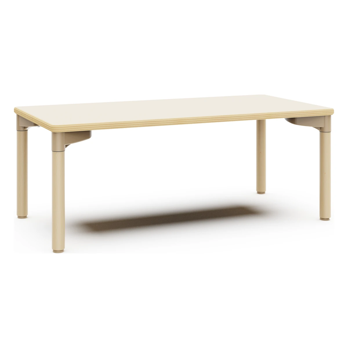 Rechteckiger Kindergartentisch aus Holz – 120 × 60 cm mit Tischplatte in Birke