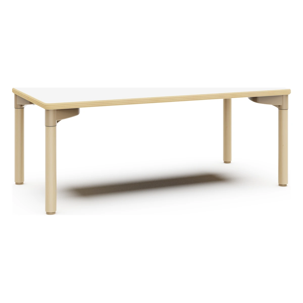 Rechteckiger Kindergartentisch aus Holz – 120 × 60 cm mit Tischplatte in Weiß